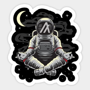 Astronaut Yoga Algorand ALGO Coin To The Moon Crypto Token Cryptocurrency Wallet Birthday Gift For Men Women Sticker